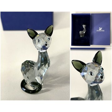 SCULTURA CRISTALLO SWAROVSKY Lovlots House of Cats Ines GATTO SIAMESE CRYSTAL