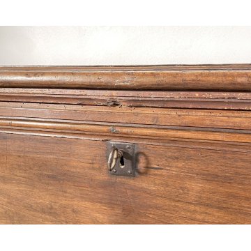 ANTICA CASSAPANCA 1800 LEGNO PLANCE NOCE MASSELLO SCOLPITA EPOCA PANCA BAULE