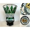 GRANDE VASO CRISTALLO Val St Lambert MOLATO VERDE SMERALDO CUT TO CLEAR 25 cm/h