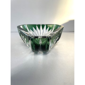 SVUOTATASCHE BOWL CRISTALLO Val San Lambert MOLATO VERDE SMERALDO CUT TO CLEAR