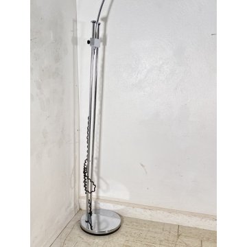 LAMPADA DA TERRA ARCO DESIGN ANNI 70 VINTAGE METALLO LUCE FLOOR LAMP PIANTANA