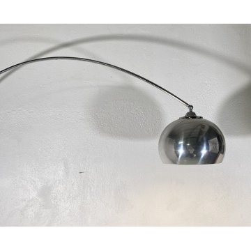 LAMPADA DA TERRA ARCO DESIGN ANNI 70 VINTAGE METALLO LUCE FLOOR LAMP PIANTANA