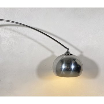 LAMPADA DA TERRA ARCO DESIGN ANNI 70 VINTAGE METALLO LUCE FLOOR LAMP PIANTANA