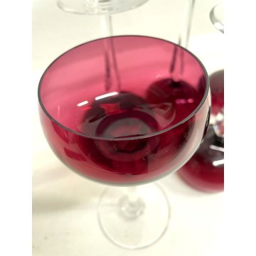 SET 6 BICCHIERI CALICI VINO CRISTALLO Val Saint Lambert ROSSO BORGOGNA 18 cm/h