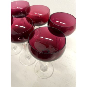 SET 6 BICCHIERI CALICI VINO CRISTALLO Val Saint Lambert ROSSO BORGOGNA 18 cm/h