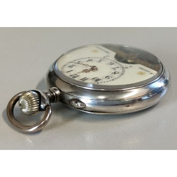 Hebdomas 8 days ANTICO OROLOGIO TASCA epoca 900 OLD SILVER POCKET WATCH taschino