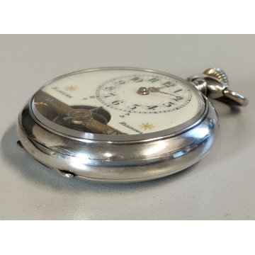 Hebdomas 8 days ANTICO OROLOGIO TASCA epoca 900 OLD SILVER POCKET WATCH taschino