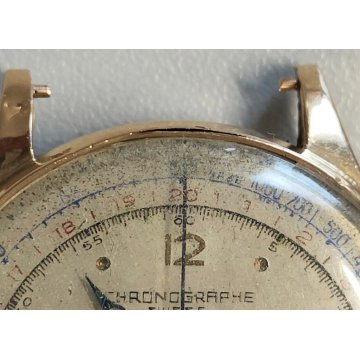 CHRONOGRAPHE SUISSE Cronografo Landeron OROLOGIO POLSO ORO 18k Sport ANNI 50