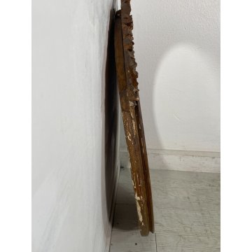 ANTICA SPECCHIERA OVALE LIBERTY DORATA CORNICE epoca 1800 LEGNO SPECCHIO DA MURO