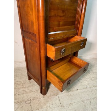 ANTICO SECRETAIRE IMPERO LEGNO NOCE epoca 900 CASSETTIERA RIBALTA segreto ottone