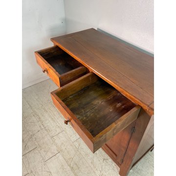 ANTICA CREDENZA NOCE CILIEGIO epoca '900 LEGNO 2 CASSETTI MOBILE COMO ANTA