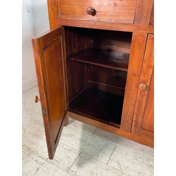 ANTICA CREDENZA NOCE CILIEGIO epoca '900 LEGNO 2 CASSETTI MOBILE COMO ANTA