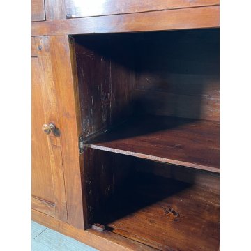 ANTICA CREDENZA NOCE CILIEGIO epoca '900 LEGNO 2 CASSETTI MOBILE COMO ANTA