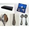 COPPIA CUCCHIAINO VITTORIANO Sheffield SILVER PLATED ASTUCCIO ORIGINALE '800