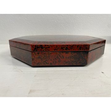 SCATOLA PORTAGIOIE OTTAGONALE LEGNO LACCATO Jewlry WOODEN BOX whit LID CHINA 900