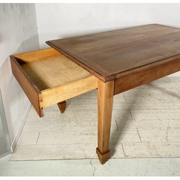 ANTICO TAVOLO PRANZO PRIMI 900 RETTANGOLARE LEGNO 2 CASSETTI OLD TABLE