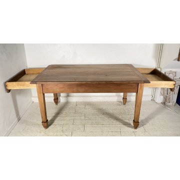 ANTICO TAVOLO PRANZO PRIMI 900 RETTANGOLARE LEGNO 2 CASSETTI OLD TABLE