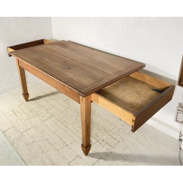 ANTICO TAVOLO PRANZO PRIMI 900 RETTANGOLARE LEGNO 2 CASSETTI OLD TABLE