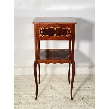 ANTICO COMODINO INGLESE LEGNO 1900 INTARSIATO CAMERA SALOTTO ARMADIO ETAGERE OLD