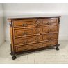 ANTICO COMÒ CANTERANO INTARSIATO LEGNO NOCE 4 CASSETTI 700 PIEMONTESE CASSETTONE