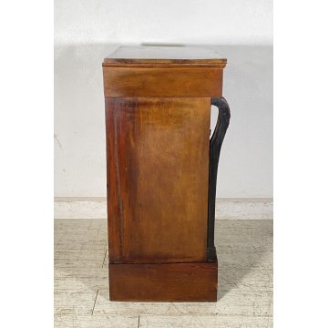 ANTICO COMODINO IMPERO 1800 LEGNO NOCE MASSELLO CAMERA LETTO SALOTTO CREDENZA