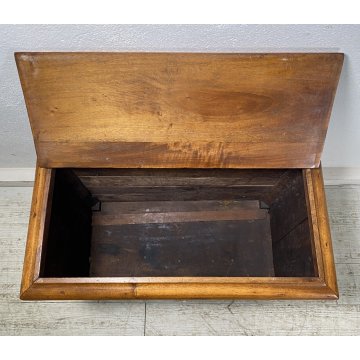 ANTICA LEGNAIA PICCOLA CASSAPANCA PORTA LEGNA PANCA BAULE EPOCA 1800 RUSTICA OLD