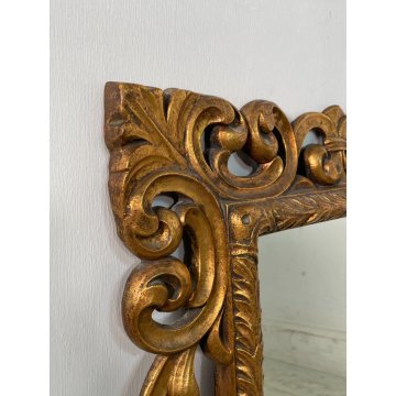 ANTICA SPECCHIERA BAROCCA DORATA CORNICE epoca 1800 LEGNO SPECCHIO MURO OLD