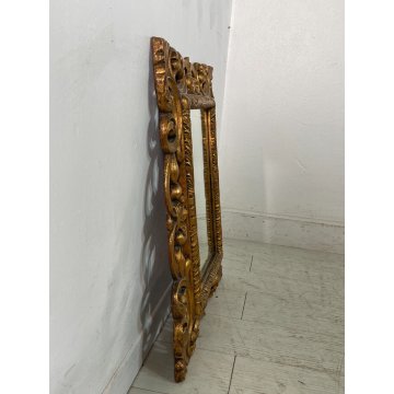 ANTICA SPECCHIERA BAROCCA DORATA CORNICE epoca 1800 LEGNO SPECCHIO MURO OLD