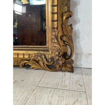 ANTICA SPECCHIERA LIBERTY DORATA CORNICE epoca 900 LEGNO SPECCHIO MURO OLD