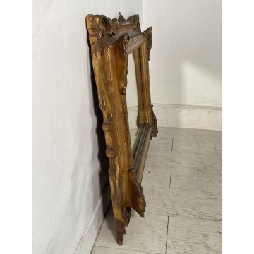 ANTICA SPECCHIERA LIBERTY DORATA CORNICE epoca 900 LEGNO SPECCHIO MURO OLD