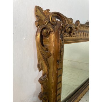 ANTICA SPECCHIERA LIBERTY DORATA CORNICE epoca 900 LEGNO SPECCHIO MURO OLD