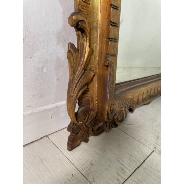 ANTICA SPECCHIERA LIBERTY DORATA CORNICE epoca 900 LEGNO SPECCHIO MURO OLD