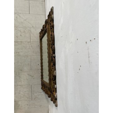 ANTICA SPECCHIERA BAROCCA CORNICE DORATA epoca 1800 LEGNO SPECCHIO MURO OLD