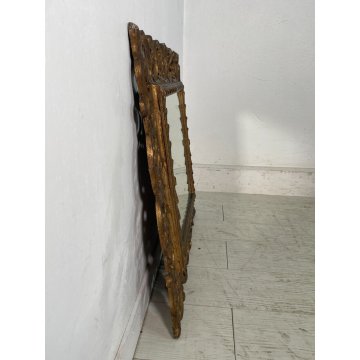 ANTICA SPECCHIERA BAROCCA CORNICE DORATA epoca 1800 LEGNO SPECCHIO MURO OLD