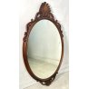 ANTICA SPECCHIERA OVALE LIBERTY CORNICE LEGNO FAGGIO epoca 900 SPECCHIO MURO OLD