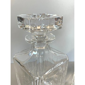 COPPIA BOTTIGLIE CRISTALLO Cognac Whisky VINTAGE CRYSTAL DECANTER Barware '60