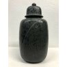 GRANDE VASO CERAMICA NERO OPACO COPERCHIO BLACK JAR HAND MADE ANNI 80 URN