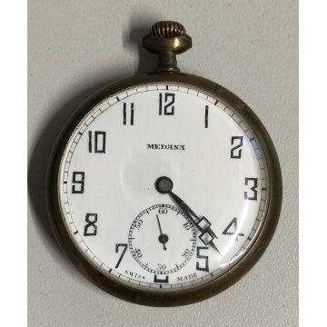 ANTICO OROLOGIO TASCA Medana EPOCA 900 déco OLD POCKET WATCH montre de poche