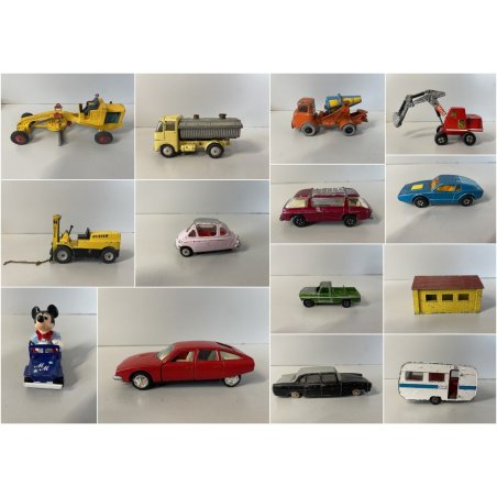 LOTTO 14 MACCHININE GIOCATTOLO VINTAGE Corgi Matchbox Mercury Dinky '60/'70