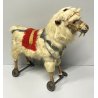 ANTICO GIOCO CAPRA EPOCA '900 OLD TOYS GOAT H 32 CM GIOCATTOLO PELO ROTELLE