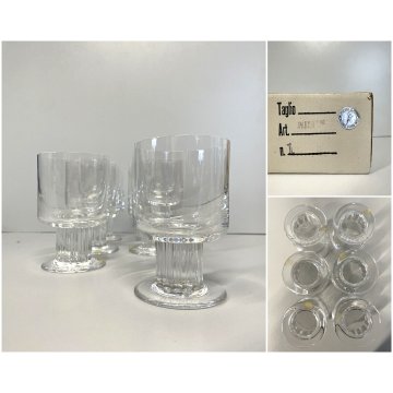 SET 6 BICCHIERI ACQUA CRISTALLO Arnolfo di Cambio Partenone DESIGN Sergio Asti