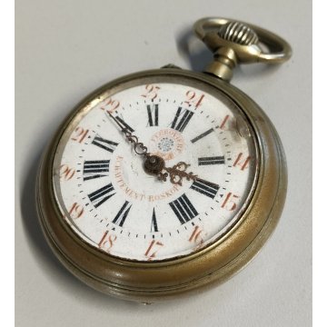 ANTICO OROLOGIO TASCA Ferroviere EPOCA '900 Old Pocket Watch Echappement Roskopf