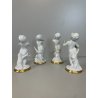 PORCELLANA Capodimonte 4 FIGURE 15 cm/h PUTTI musicanti CHERUBINI AMORINI '900