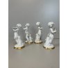 PORCELLANA Capodimonte 4 FIGURE 15 cm/h PUTTI musicanti CHERUBINI AMORINI '900