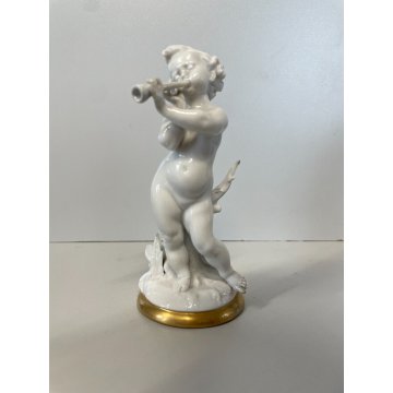 PORCELLANA Capodimonte 4 FIGURE 15 cm/h PUTTI musicanti CHERUBINI AMORINI '900