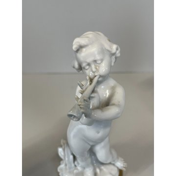 PORCELLANA Capodimonte 4 FIGURE 15 cm/h PUTTI musicanti CHERUBINI AMORINI '900