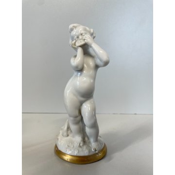 PORCELLANA Capodimonte 4 FIGURE 15 cm/h PUTTI musicanti CHERUBINI AMORINI '900