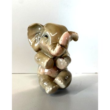 FIGURA CERAMICA ELEFANTINO 9,7 cm/h MANIFATURA LENCI TORINO Elefante ANNI '30