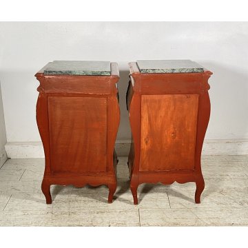 ANTICA COPPIA COMODINO Stile Luigi XV LEGNO LIBRERIA COMODINI Regency PRIMI 1900