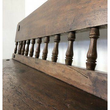 PANCA PANCHINA LEGNO NOCE RUSTICA 3 POSTI GAMBA ROCCHETTO EPOCA 1700 DIVANO 